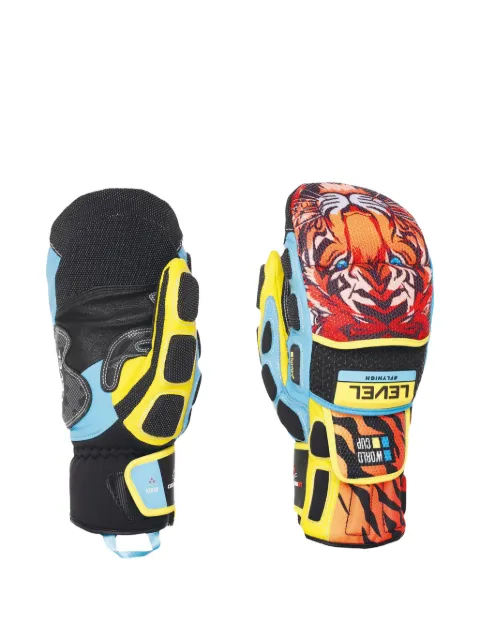 Level Federica Brignone tiger-print gloves Black 3004UM