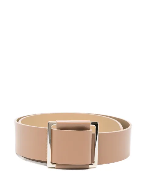 D.Exterior square-buckle leather belt Neutrals 62988