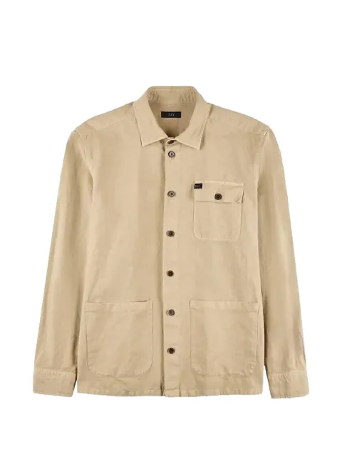 Fay oversized-pocket shirt Neutrals NCMA152268TXBRC002