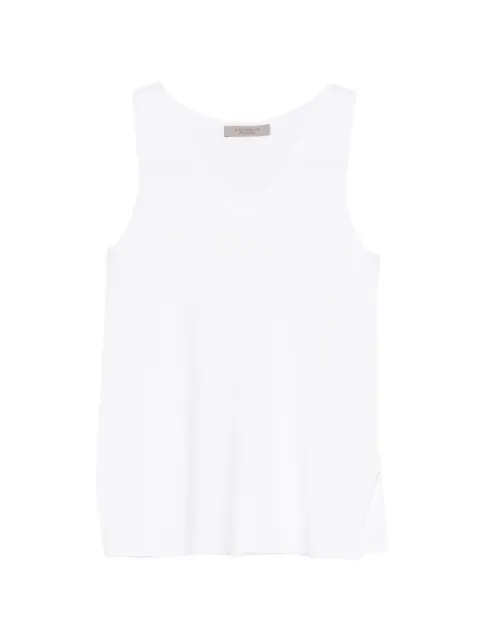 D.Exterior V-neck sleeveless top White 62004