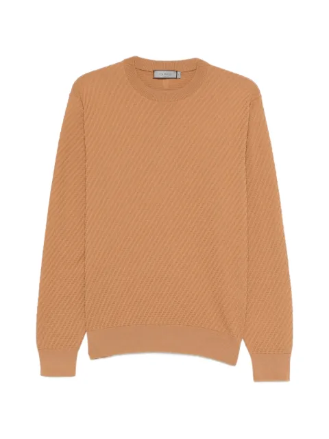 Canali textured crew-neck sweater Neutrals MK02466C0012