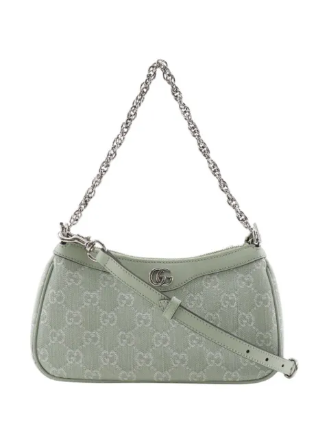 Gucci Pre-Owned 2016-2025 Small GG Denim Ophidia satchel Green UCAB1LWY1AFO1BG1