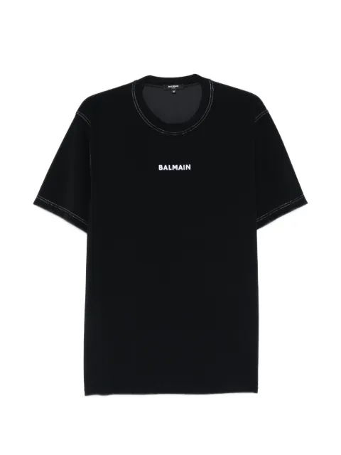 Balmain logo-embroidered T-shirt Black 268BWM3M183