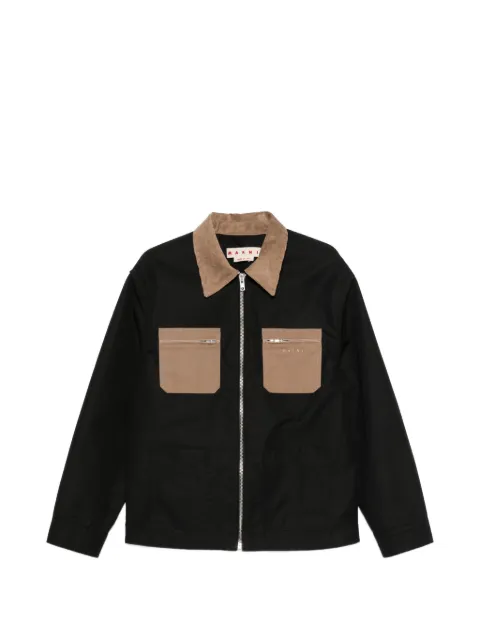 Marni contrast-collar patch-pocket jacket Black JUMU0228Q0UTC674