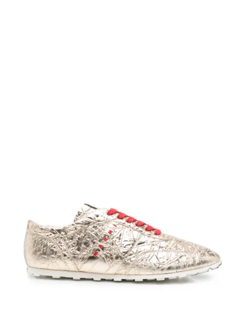 Marni crinkled-finish logo sneakers Gold SNZW021100