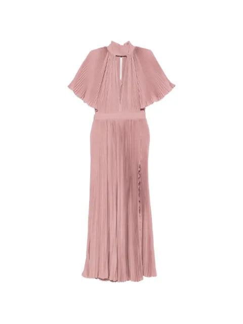 L'IDÉE Anais pleated midi dress Pink ANAISSPLITGOWN