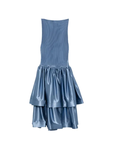 L'IDÉE Elevate pleated tiered maxi dress Blue ELEVATEGOWN