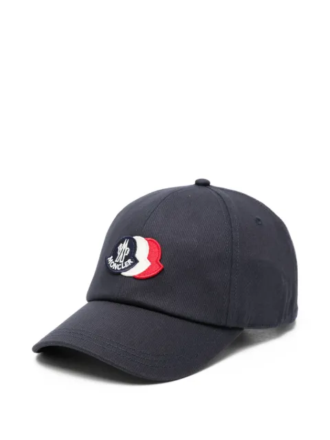 Moncler logo-patch cotton baseball cap Blue L10913B000510U618