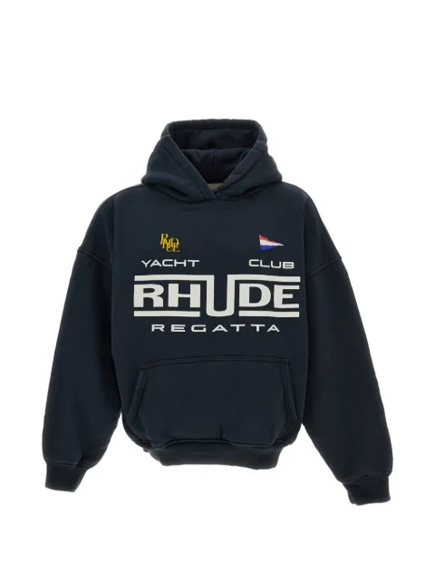 RHUDE Regatta Club logo-print hoodie Black RHPS26HO01012