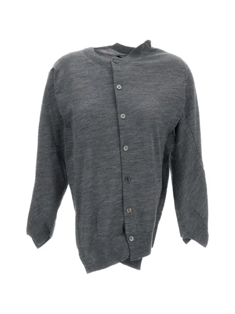 Junya Watanabe asymmetric button-up cardigan Grey JQN002