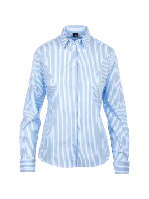 Fay striped turned-up cuffs shirt Blue NCWA152626SZCMU006