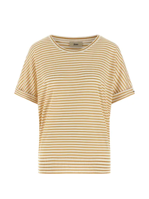 Herno striped cuffed-sleeves T-shirt Neutrals JG000312D520561038