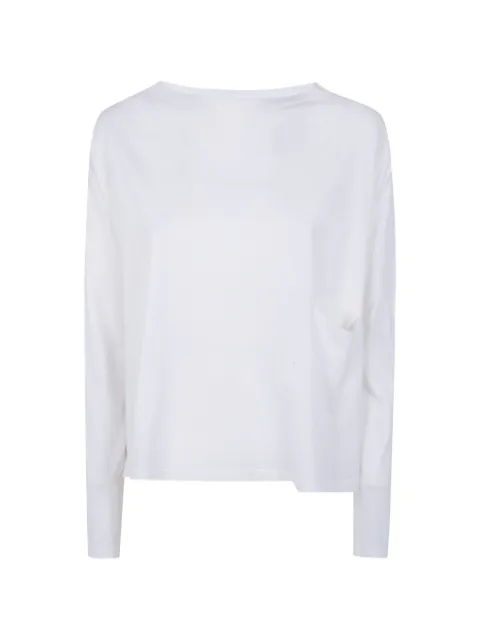 Ma'ry'ya draped-pocket long-sleeve T-shirt White YSJ100