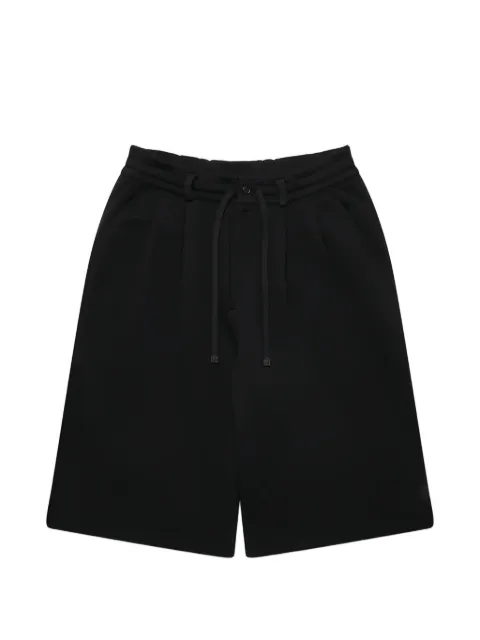 Dover Street Market drawstring-detail pleated cotton shorts Black DSM01P006
