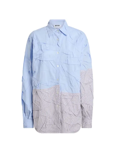 Moschino stretch cotton poplin shirt Blue A02230431