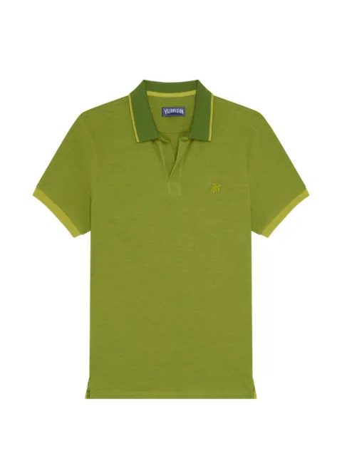 Vilebrequin embroidered turtle pique polo shirt Green PLTAN300