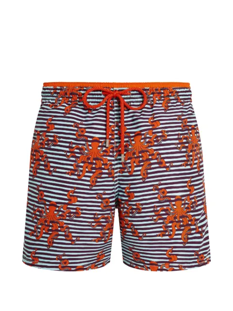 Vilebrequin Octopus in Stripes swim shorts Blue MOKEB117