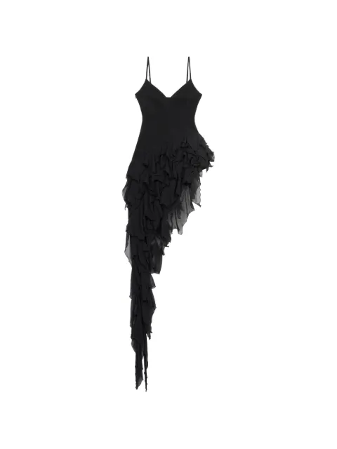 Blumarine Cady ruffled mini dress Black 4A418A