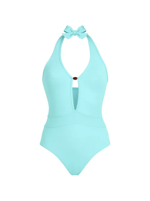 Vilebrequin bow-detail halterneck swimsuit Blue AISH3G78
