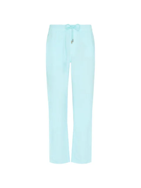 Vilebrequin drawstring-waist linen trousers Blue PACAU101