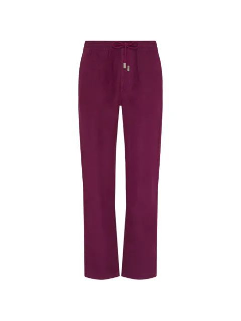Vilebrequin drawstring comfort linen trousers Purple PACAU101