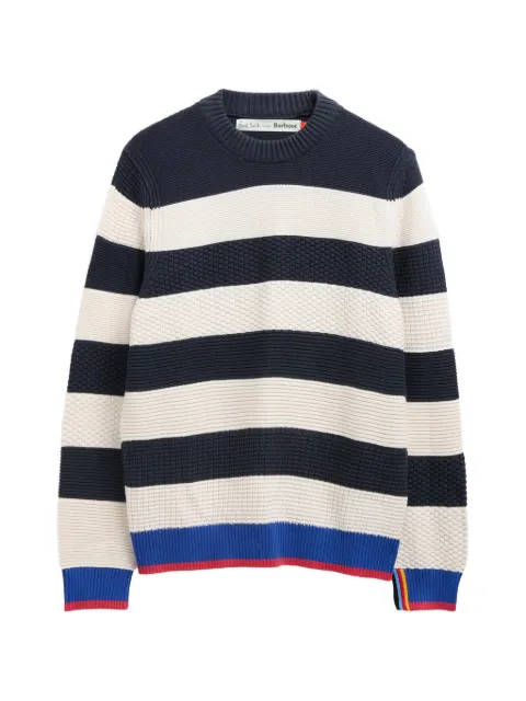 Barbour x Paul Smith striped textured sweater Blue MKN1724