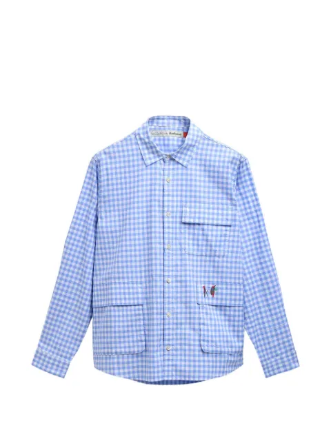 Barbour x Paul Smith gingham embroidered-detail shirt Blue MSH5783