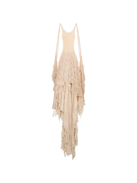 Blumarine ruffled maxi dress Neutrals 4A409A