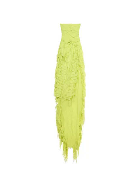 Blumarine ruched ruffled maxi dress Green 4A408A
