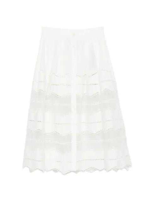 Elie Saab broderie-anglaise midi skirt White SK276NR26CES01
