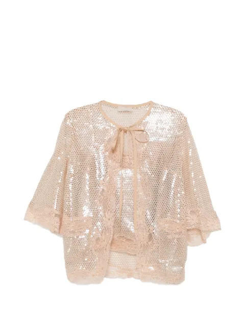 Elie Saab cardigan and top set Neutrals TW009NR26TUL03