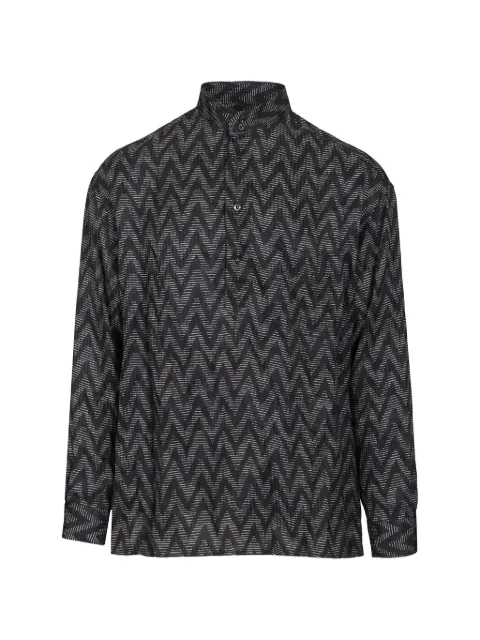 Giorgio Armani zigzag buttoned shirt Black GM003495TE20915