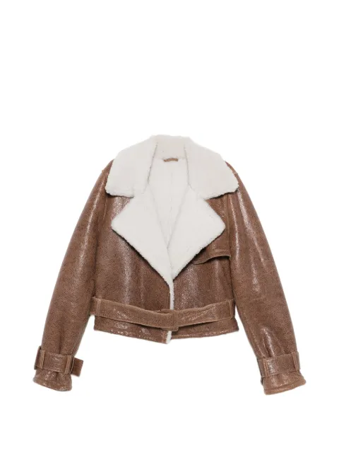 Manokhi Jessie belt jacket Brown MANO752