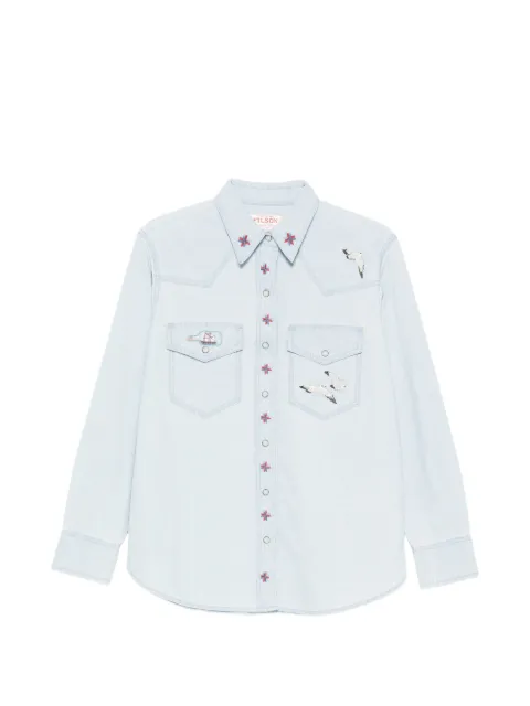 Filson embroidered denim shirt Blue FWCAM0010