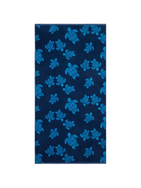 Vilebrequin turtle jacquard beach towel Blue SANE2436