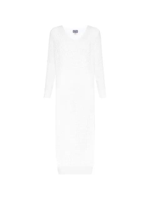 Vilebrequin crochet-knit long-sleeved dress White YSAE4S02