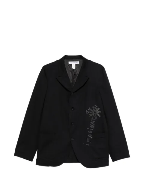 Comme Des Garçons Shirt graphic-print blazer Blue FQJ506