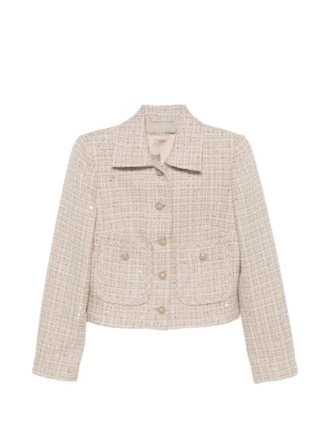 Elie Saab buttoned tweed jacket Neutrals J0140NR26TW008