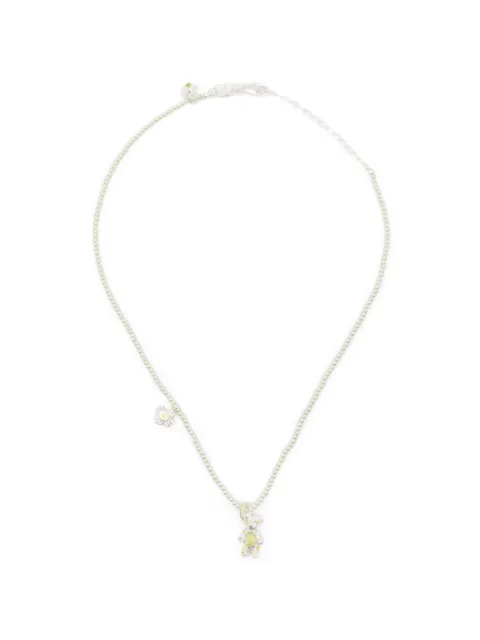 YVMIN bear flower-charm necklace Silver 26165SLV00NN