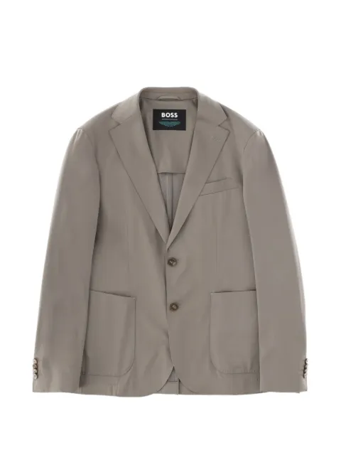 BOSS button leather jacket Neutrals 50556844