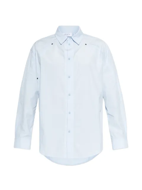 Off-White buttoned cotton jacket Blue OMGE04RS26FAB0024050