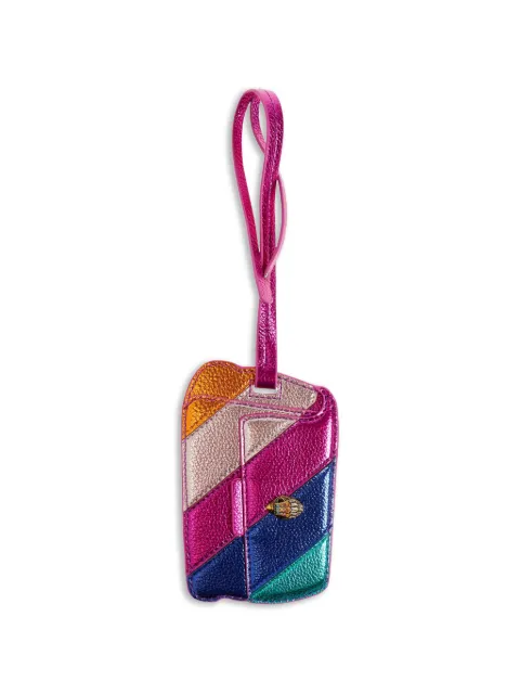 Kurt Geiger London metallic-effect luggage tag Pink KENSINGTONLUGGAGETAG