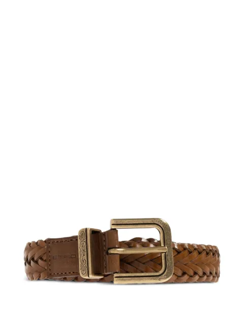 ETRO woven leather belt Brown WP3B0092AE337