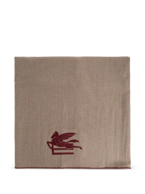 ETRO HOME logo-embroidered blanket Neutrals UHNC0002AL284