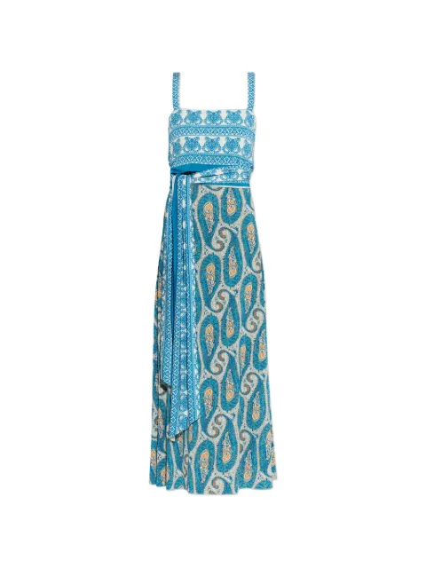 ETRO patterned tie-waist maxi dress Blue WRHA058499IPD32