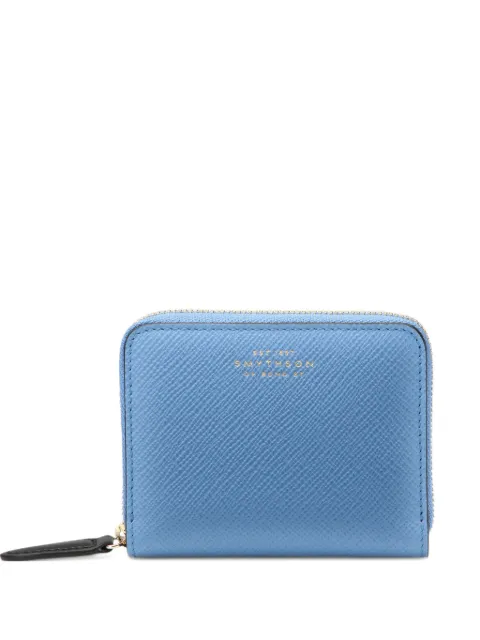 Smythson small Panama zip-around wallet Blue 1204350