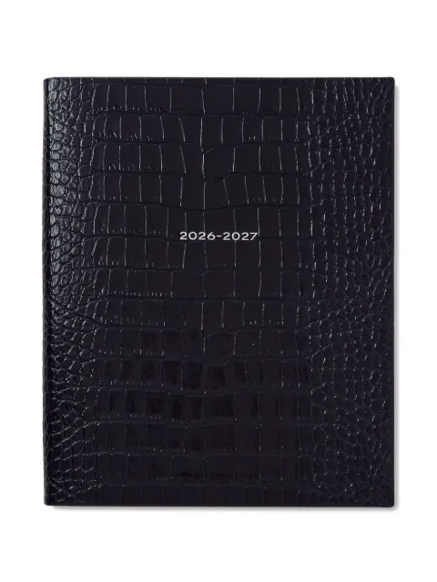 Smythson crocodile-effect 2026-2027 diary Blue 1205649