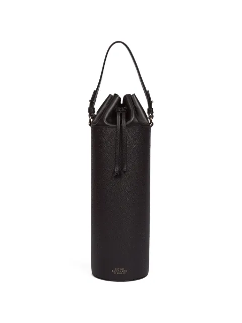 Smythson Panama drawstring wine bag Black 1205551
