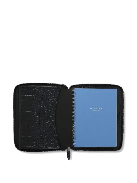 Smythson A5 zip book folder Blue 1204261