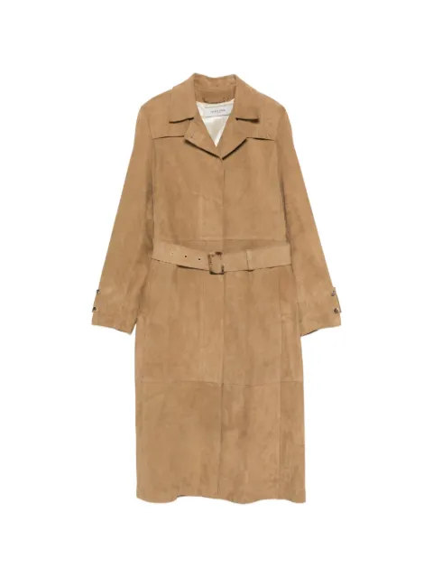 Golden Goose belted-waist suede coat Neutrals GWP02565P002303
